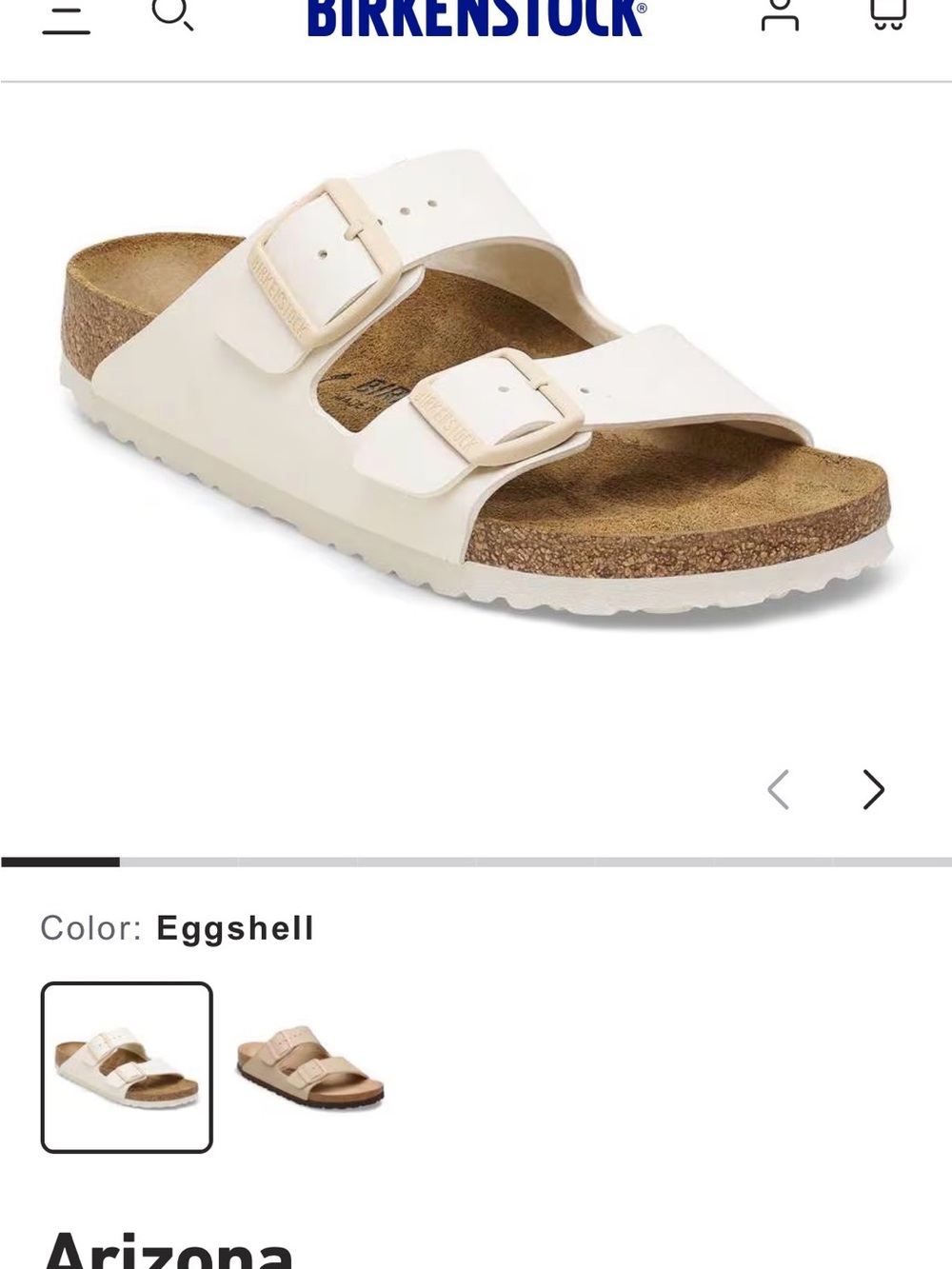 Birkenstock Arizona Sandals in Eggshell White